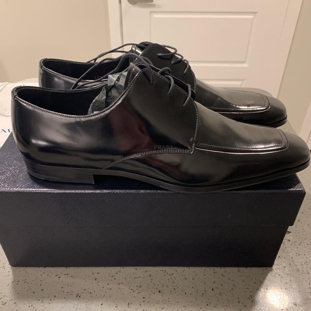 Prada Spazzolato Nero Dress Shoes size 10